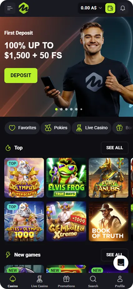 Mateslots app lobby