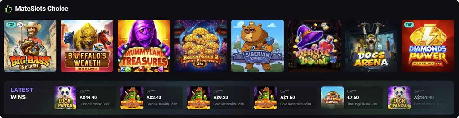 Australian online pokies casino lobby
